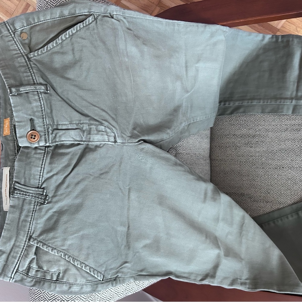 Pilcro and the letterpress Green Cotton Chino Pants - Button Front - Picture 4 of 6